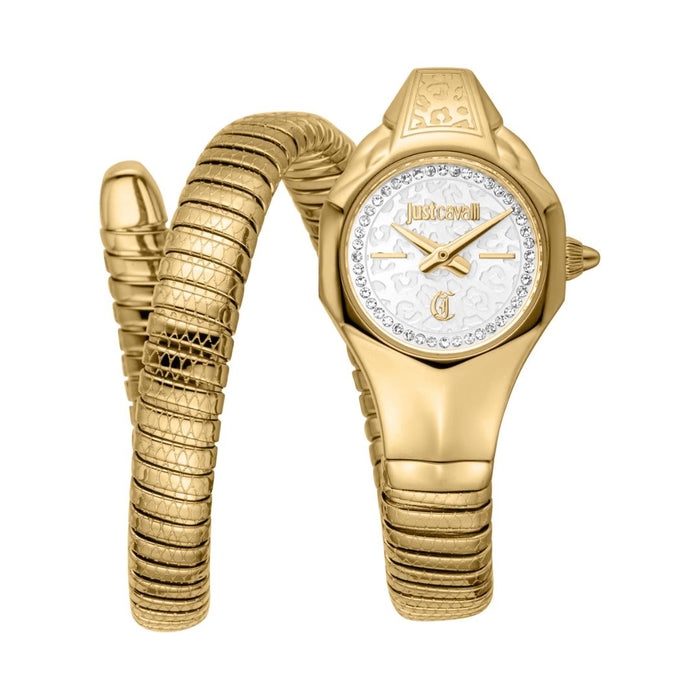 Just Cavalli Serpente Gold White Dial Women’s Watch - JC1L354M0025 - Authentic