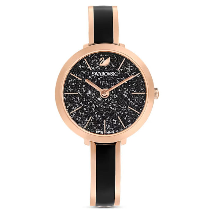 Swarovski Crystal Dial Watch – Rose Gold Tone & Black Finish 5580530 - Authentic