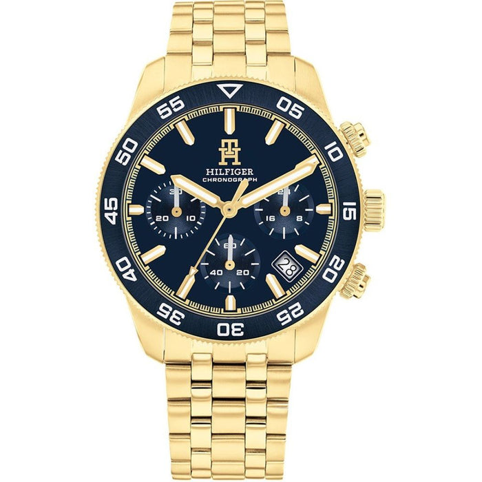 Tommy Hilfiger Chronograph – Gold Stainless Steel with Blue Dial 1792158 - Authentic