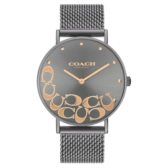 Coach Women’s Minimalist Watch – Grey Dial, Gunmetal Mesh Bracelet 14503825 - Authentic