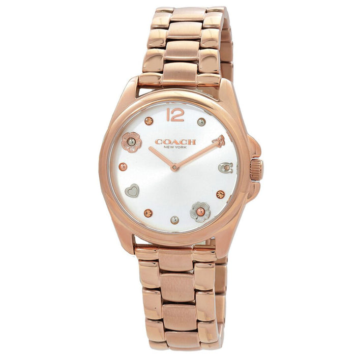 Coach New York Rose Gold Women’s Watch – Floral Dial & Stainless Steel Bracelet 14504023 - Authentic