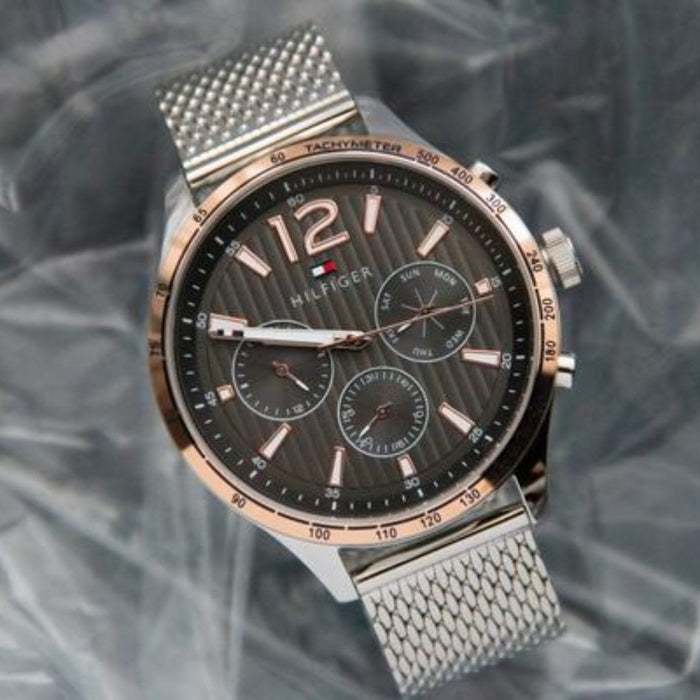 Tommy Hilfiger Men’s Chronograph Brown Dial Two-Tone 1791466 - Authentic