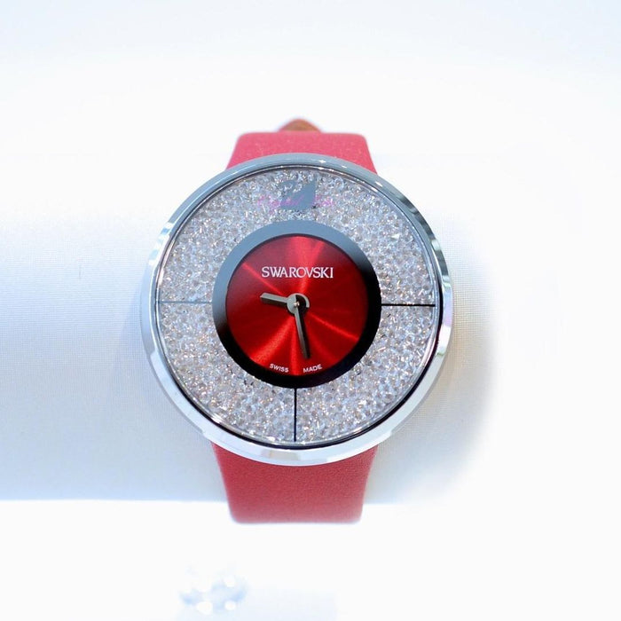Swarovski Crystalline Pure Red Leather Watch 1144170 - Authentic