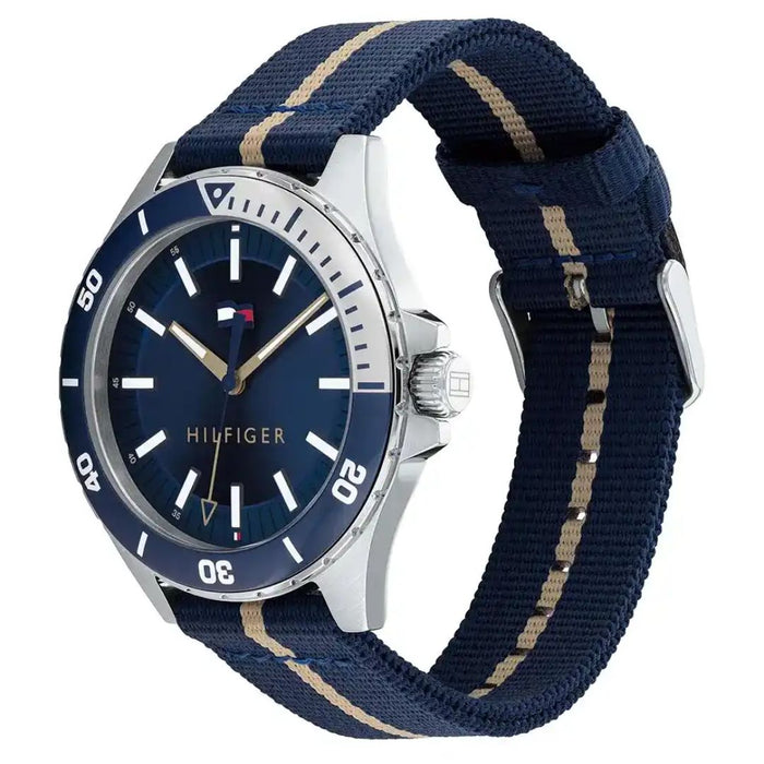 Tommy Hilfiger Men’s Blue Nylon Strap Sport Watch 1792011 - Authentic