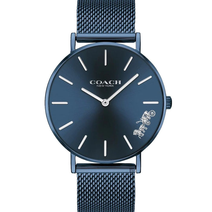 Coach New York Blue Dial Stainless Steel Mesh Watch - 14503485 - Authentic