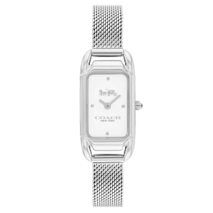 Coach New York Silver Rectangular Women’s Watch – Mesh Bracelet 14504032 - Authentic