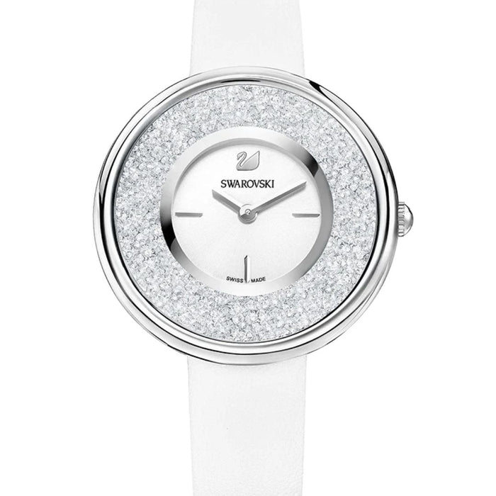 Swarovski Crystalline Aura White Leather Watch 5275046 - Authentic