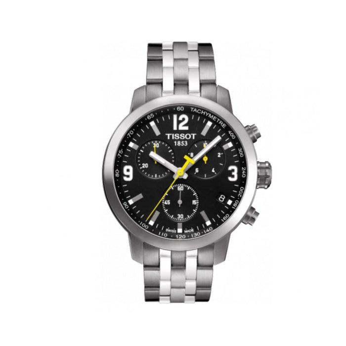 Tissot PRC 200 Chronograph 42MM – Black Dial | Tachymeter | Stainless Steel t055.417.11.057.00 - Authentic