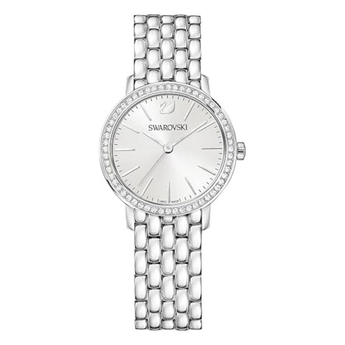 Swarovski Crystalline Aura Stainless Steel Women’s Watch – Silver Dial & Crystal Bezel 5095600 - Authentic