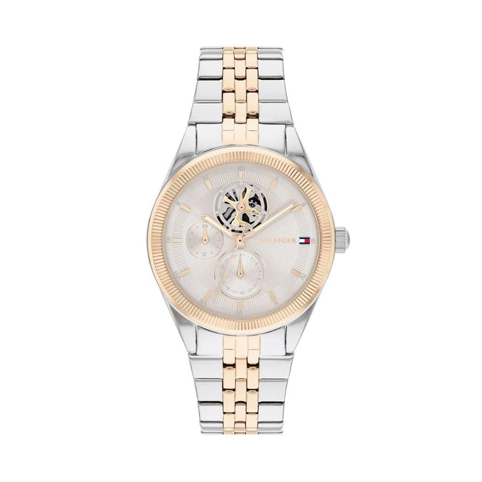 Tommy Hilfiger  Two-Tone Silver & Gold Open Heart Watch with Multi-Function Dial 1782716 - Authentic
