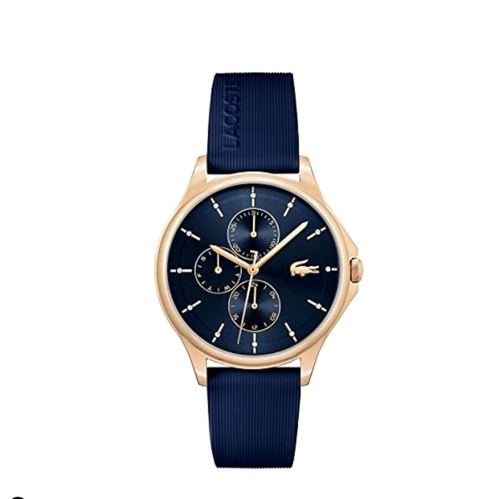 Lacoste Women’s Moon Chronograph Blue Silicone Strap Watch - 2001236 - Authentic