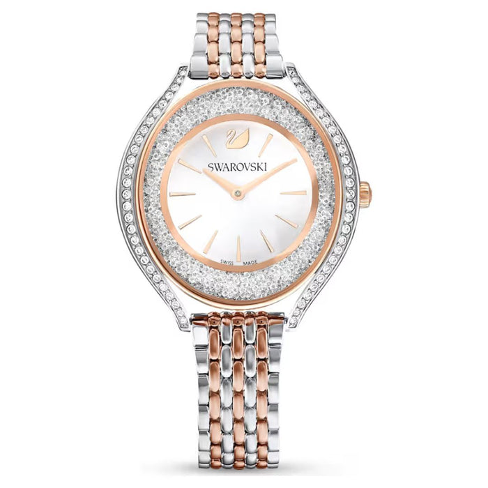 Swarovski Women’s Swiss Made Two-Tone Crystal Watch – Rose Gold & Silver 5644075 - Authentic