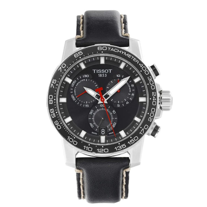 Tissot PRS516 Black Leather Chronograph – 45mm Sport Swiss Watch t125.617.16.051.00 (Swiss Factory)