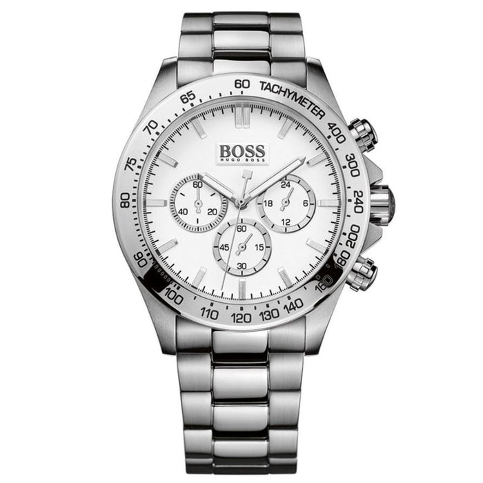 Hugo Boss Men’s Chronograph Tachymeter Watch White Dial | Sport Luxury Style 1512962 - Authentic