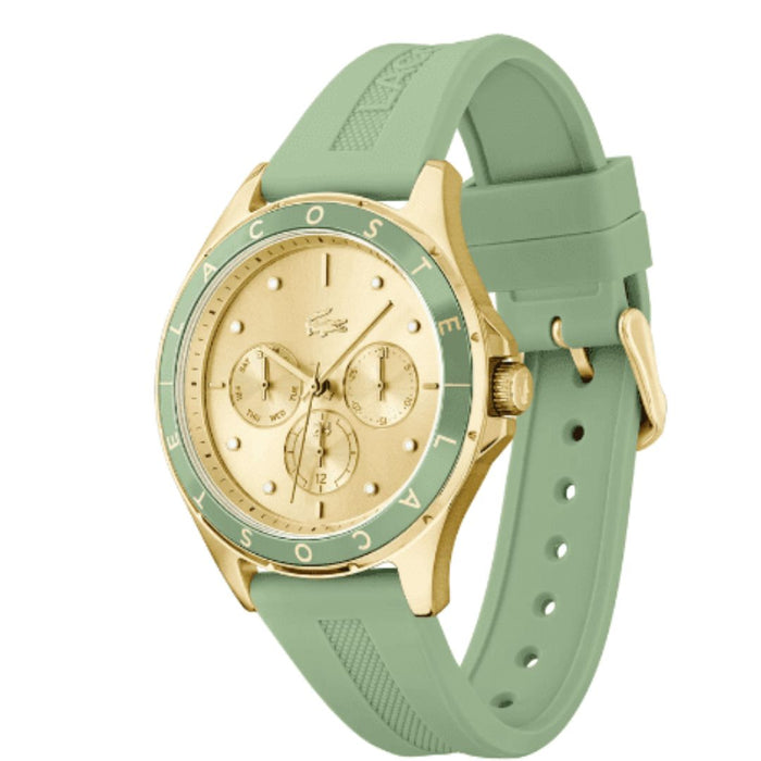 Lacoste Women’s Geneva Gold-Tone Green Silicone Watch 2001298 - Authentic