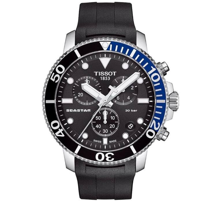Tissot Seastar 1000 Chronograph Black & Blue Bezel Watch t120.417.17.051.02 - Swiss Factory