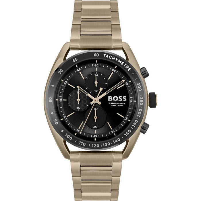 Hugo Boss Chronograph – Gold/Black With Tachymeter Bezel 1514027 - Authentic