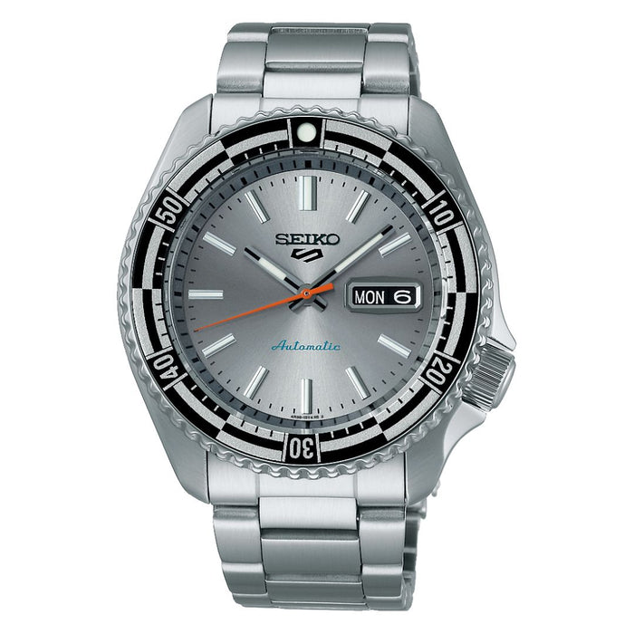 Seiko 5 Sports Automatic Grey Dial Stainless Steel Day-Date Watch - SRPK09K1 - Authentic