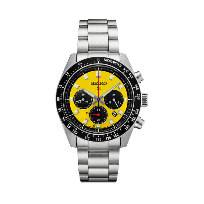 Seiko Prospex Speedtimer Solar Chronograph Tachymeter – Yellow Dial Stainless Steel SSC929 - Authentic