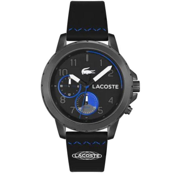 Lacoste Berlin Black Silicone Chronograph Men’s Watch - 2011206 - Authentic