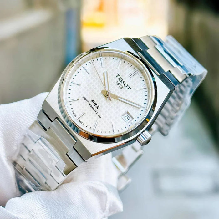 Tissot PRX Powermatic 80 – White Textured Dial (35mm) t137.207.11.111.00 - Swiss Factory