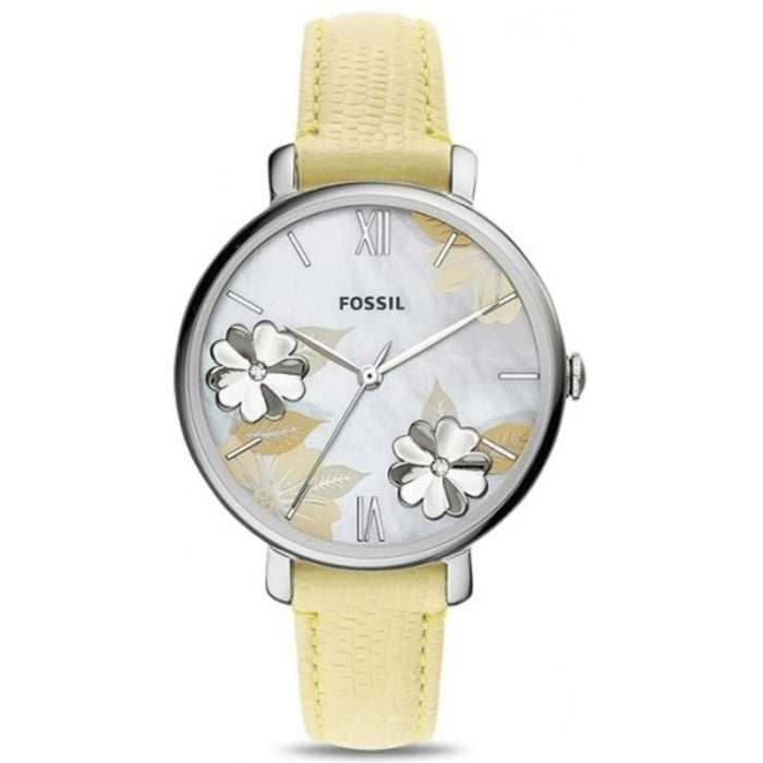 Fossil Jacqueline Three-Hand Date Yellow Leather Watch – ES4812 - Authentic