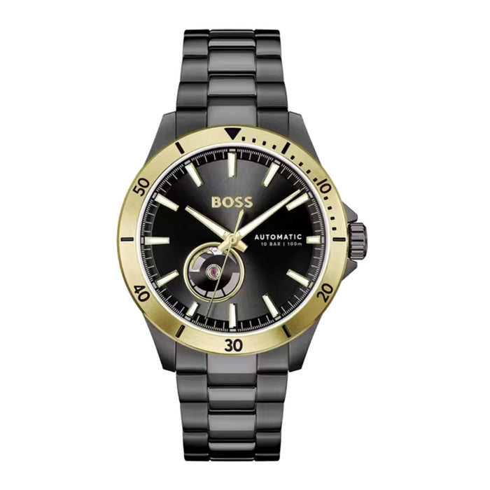 Hugo Boss Automatic Black & Gold Steel Watch – HB 1514203 - Authentic