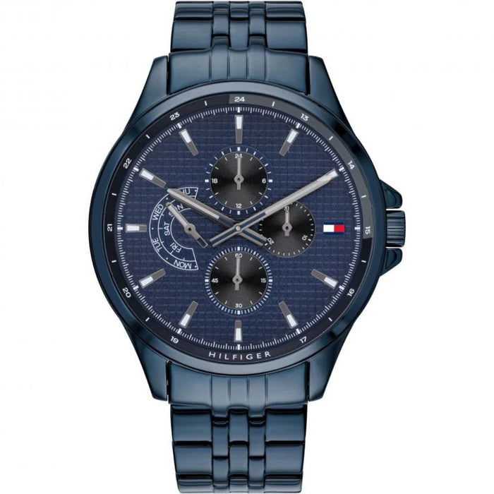 Tommy Hilfiger Men’s Blue Stainless Steel Chronograph Watch 1791618 - Authentic