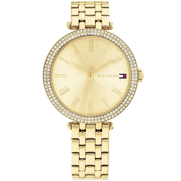 Tommy Hilfiger Gold Crystal Roman Dial Bracelet Watch for Women 1782718 - Authentic