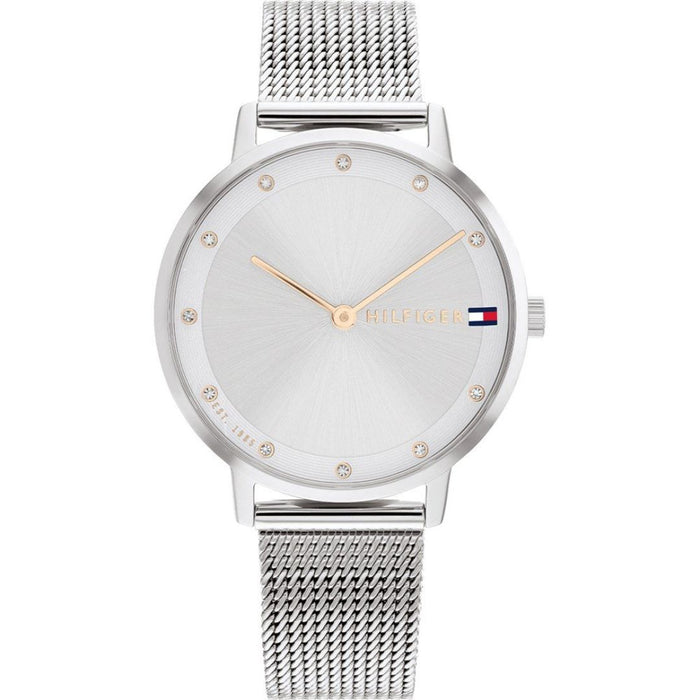 Tommy Hilfiger Women’s Silver Mesh Watch with Crystal Hour Markers 1782665 - Authentic