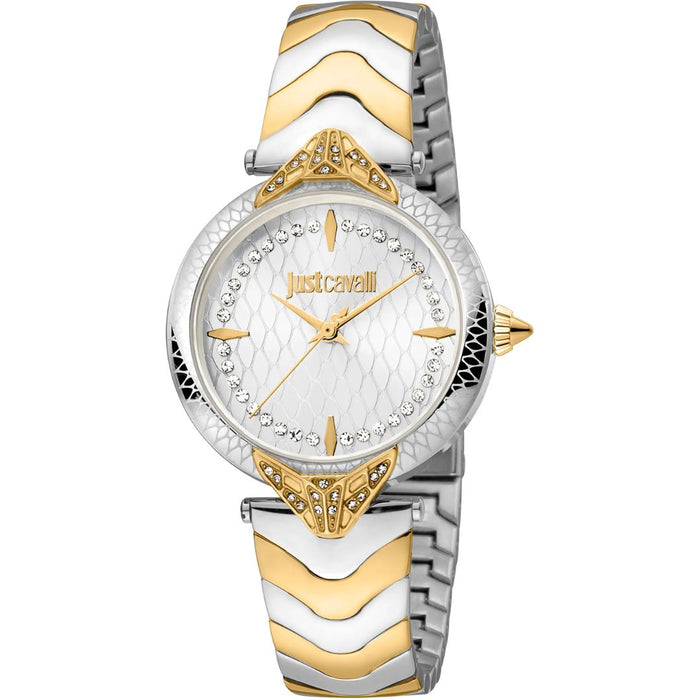 Just Cavalli Snake Pattern Two-Tone Women’s Watch JC1L238M0095 - Authentic