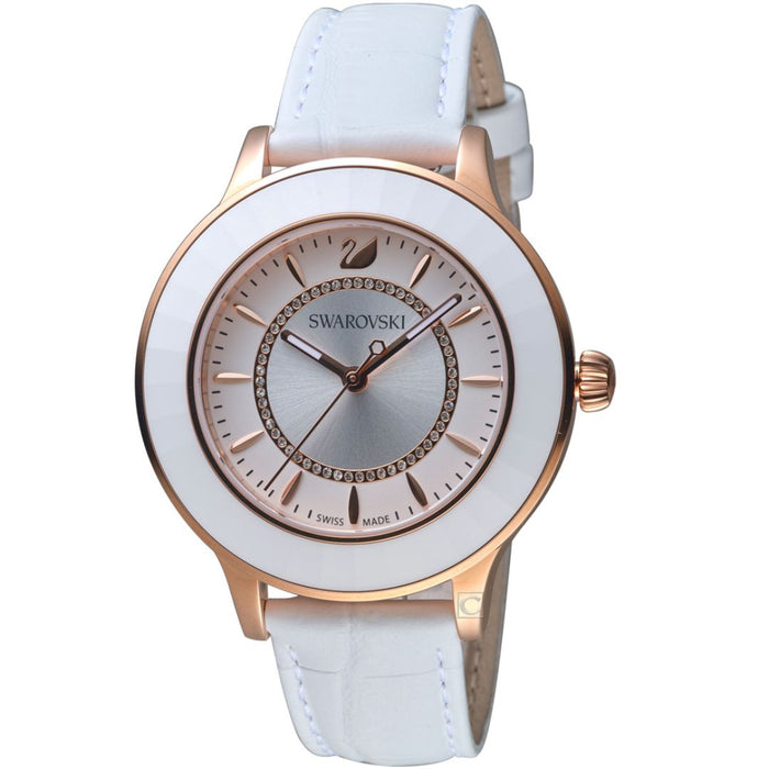 Swarovski Women’s Rose Gold White Crystal Watch – Swiss Made 5414416 - Authentic