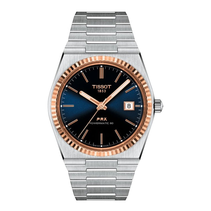 Tissot PRX Powermatic 80 (40MM) – Blue Dial (Rose Gold Bezel) t931.407.41.041.00 - Swiss Factory