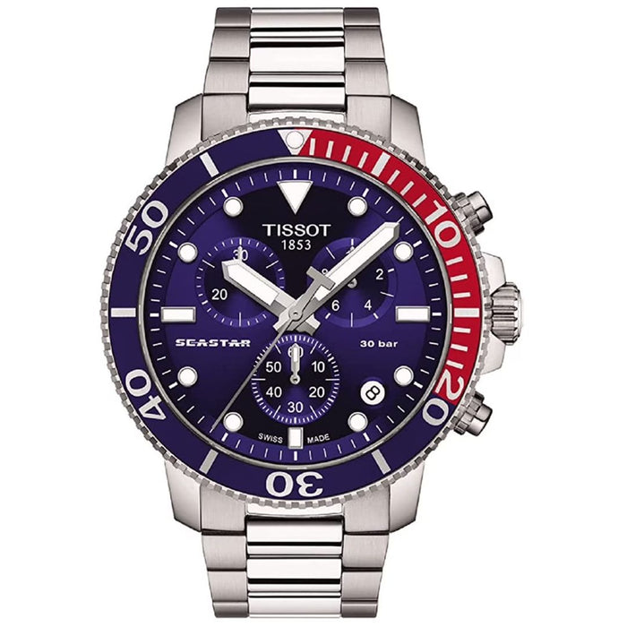 Tissot Seastar 1000 Chronograph Blue & Red Bezel Men’s Watch t120.417.11.041.03 - Swiss Factory