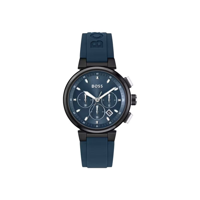 Hugo Boss Velocity Sport Chronograph – Blue Dial & Blue Silicone Strap 1513998 - Authentic