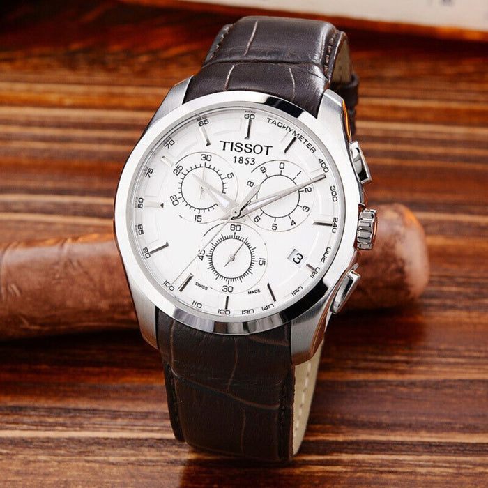 Tissot Chrono XL Classic White Dial – Brown Leather Strap t035.617.16.031.00 - Authentic