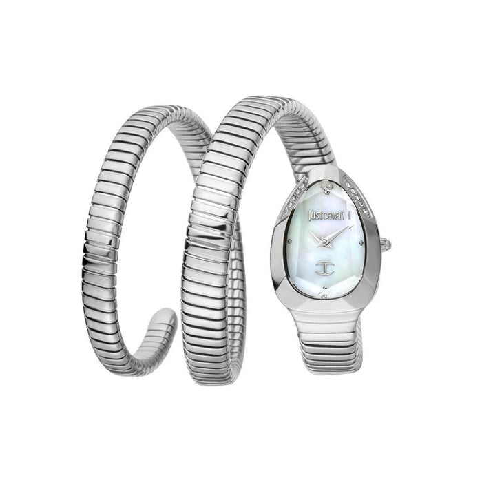 Just Cavalli Serpente Silver Stainless Steel Women’s Watch JC1L209M0015 - Authentic