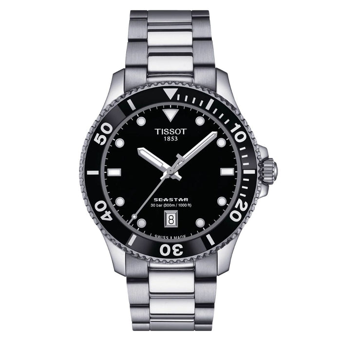 Tissot Seastar 1000 – 36MM Black Dial | 300m Diver | Stainless Steel - t120.210.11.051.00 - Authentic