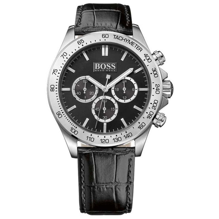 Hugo Boss Men’s Chronograph Tachymeter Watch Leather Strap | Classic Luxury 1513178 - Authentic