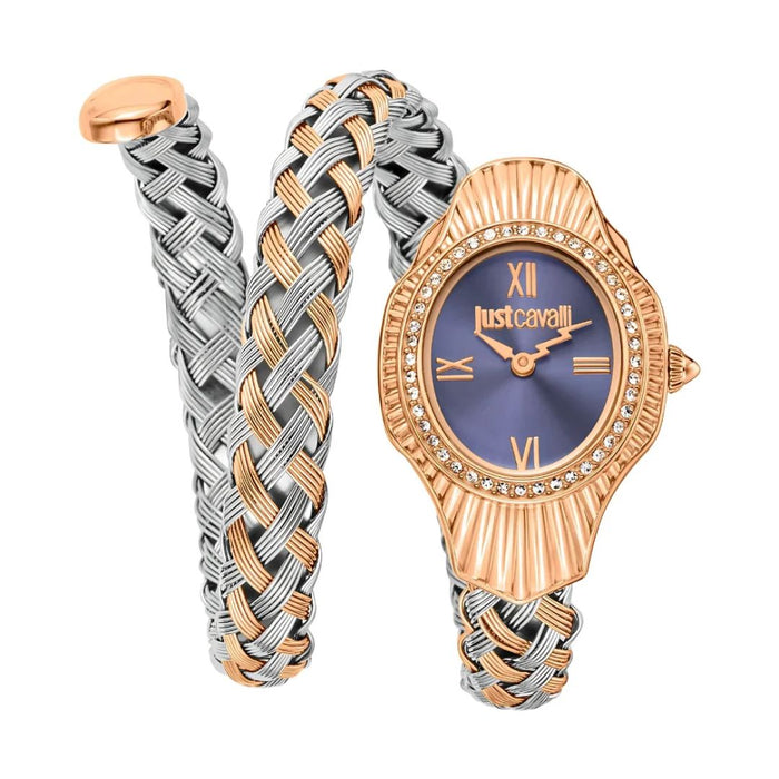 Just Cavalli Women’s Wrap Bracelet Watch – Two-Tone Rose Gold & Silver JC1L306M0065 - Authentic
