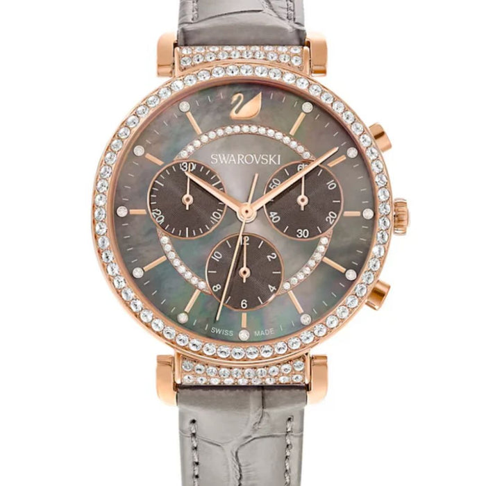 Swarovski Octea Lux Chronograph Grey Mother-of-Pearl Watch 5580348 - Authentic