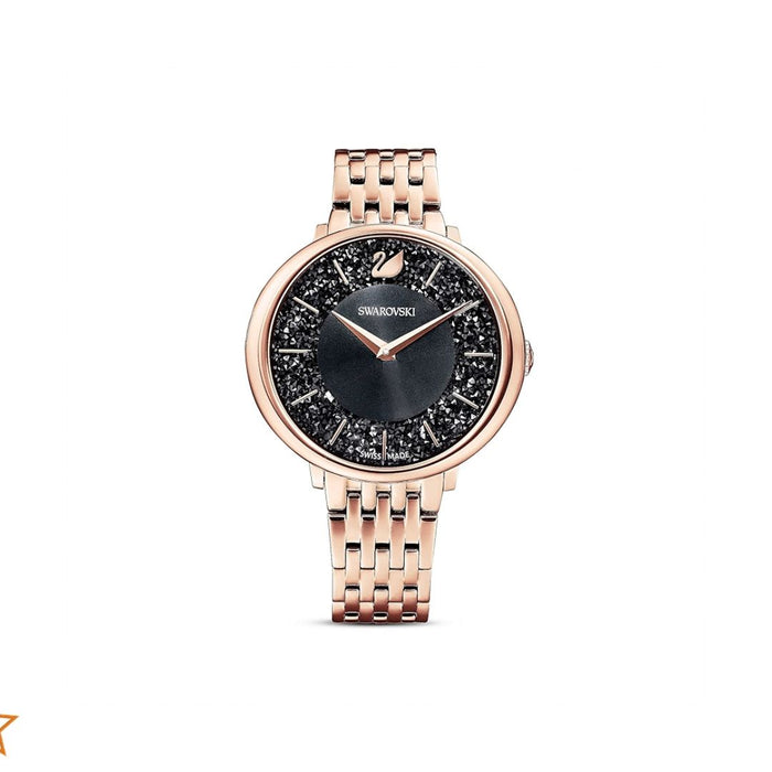 Swarovski Crystalline Aura Watch – Rose Gold Tone with Black Crystal Dial 5544587 - Authentic