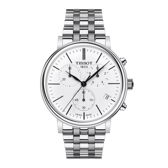 Tissot Tradition Chronograph – White Dial | Stainless Steel | Classic Design t122.417.11.011.00 - Authentic