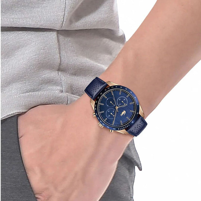 Lacoste Continental Chronograph Blue & Rose Gold Men’s Watch - 2011111 - Authentic