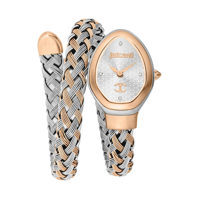 Just Cavalli Serpente Braided Two-Tone Women’s Watch JC1L264M0075 - Authentic