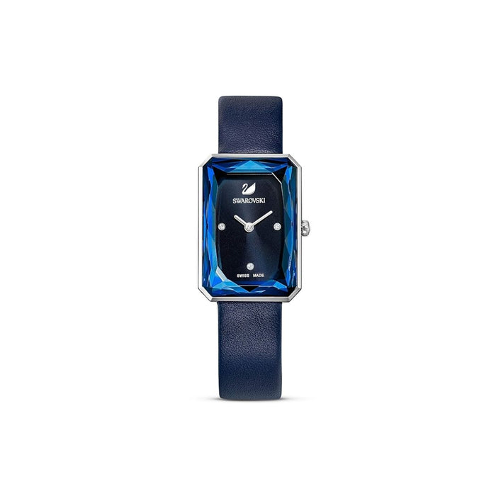 Swarovski Women’s Rectangular Blue Crystal Watch – Swiss Made 5547713 - Authentic