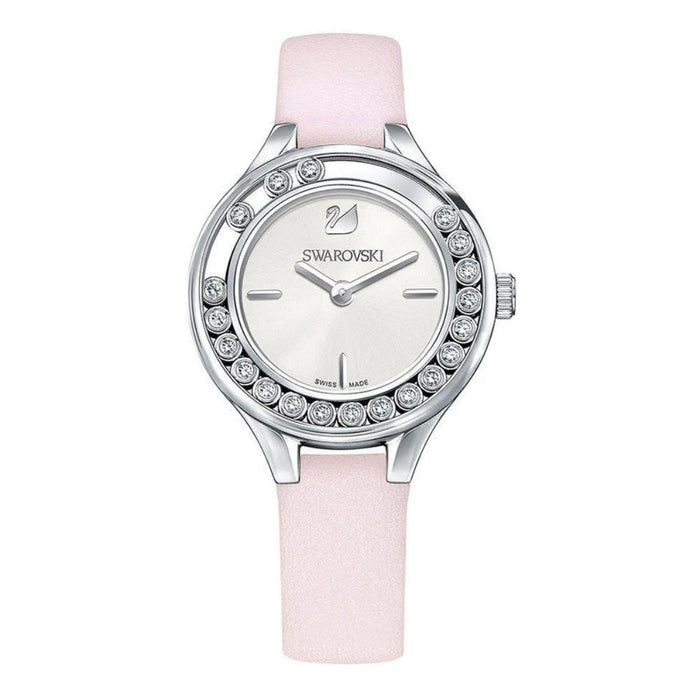 Swarovski Lovely Crystals Women’s Watch – Silver Case, Pink Leather Strap 5261493 - Authentic