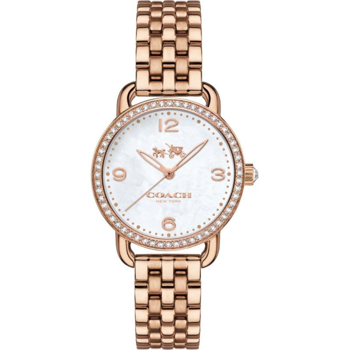 Coach Rose Gold Women’s Watch with Mother of Pearl Dial & Crystal Bezel 14502479 - Authentic