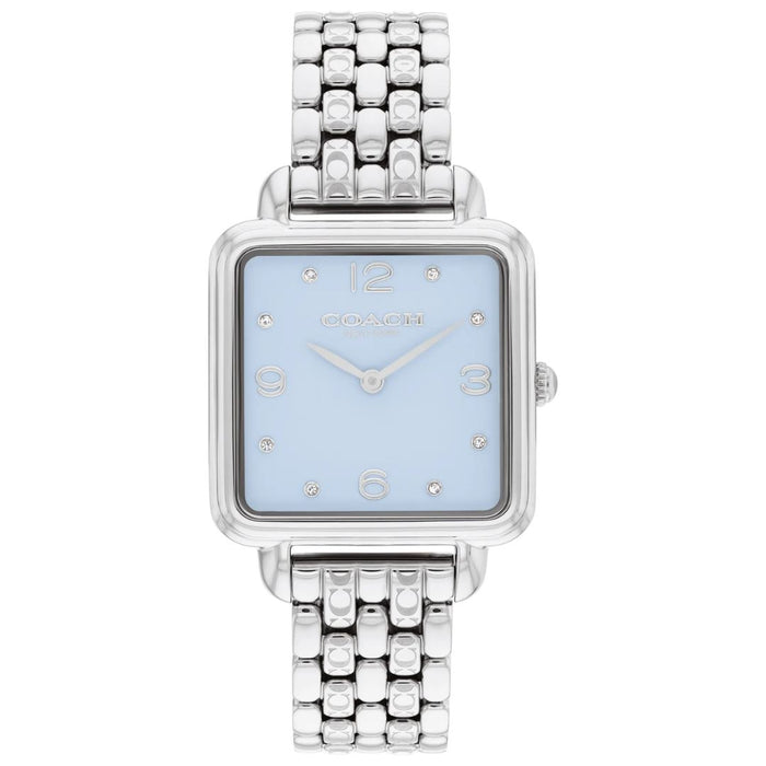 Coach New York Silver Square Women’s Watch – Ice Blue Dial 14504494 - Authentic