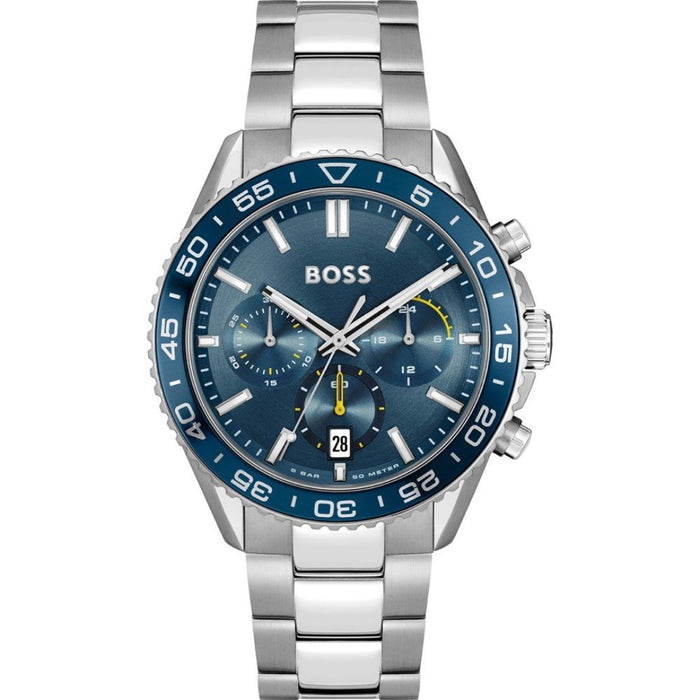 HUGO BOSS Marine Blue Chronograph Men's Watch – 1514143 - Authentic